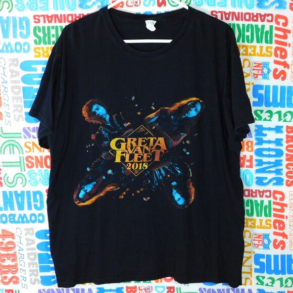 Greta Van Fleet 2018 Tour T Shirt Size XL Double Sided Tour Dates - Picture 1 of 5